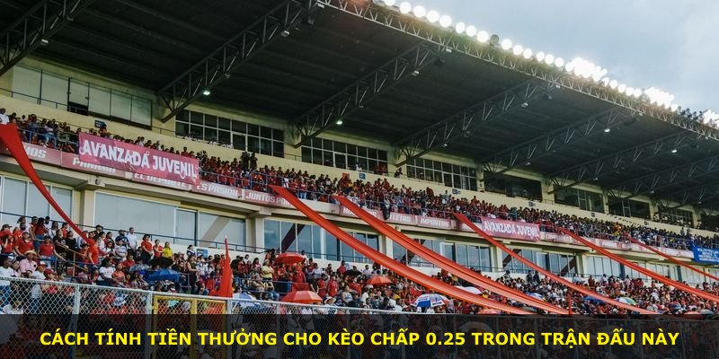 Cách tính tiền thưởng cho kèo chấp 0.25 trong trận đấu này