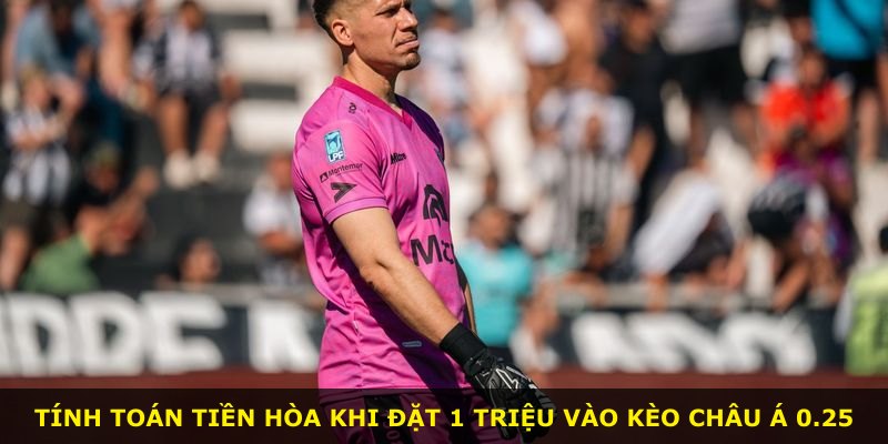 Tính toán tiền hòa khi đặt 1 triệu vào kèo châu Á 0.25