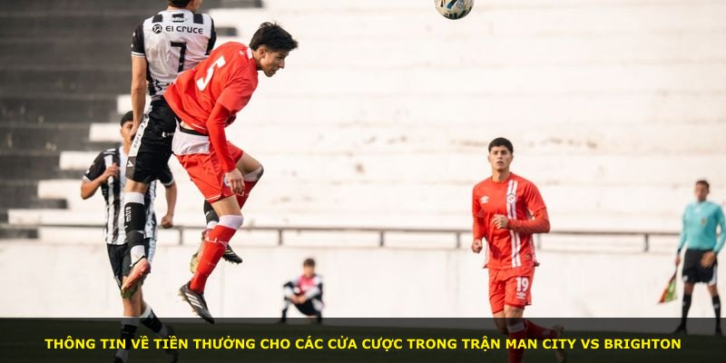 Thông tin về tiền thưởng cho các cửa cược trong trận Man City vs Brighton